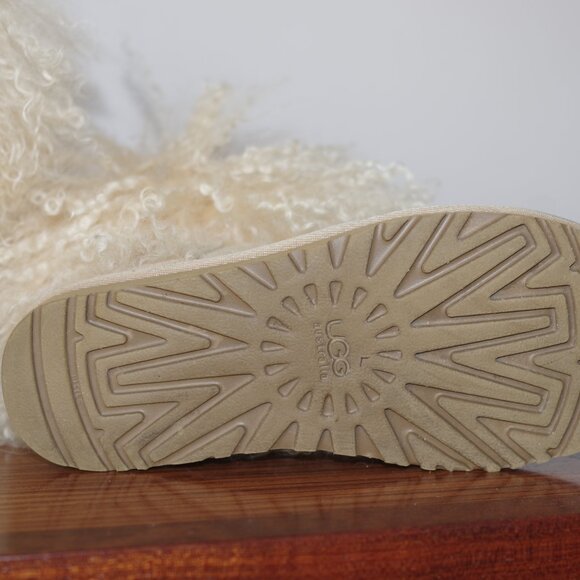 UGG Lida Mongolian Fur Cuff Natural Suede Classic Boots size 5 - Picture 12 of 14